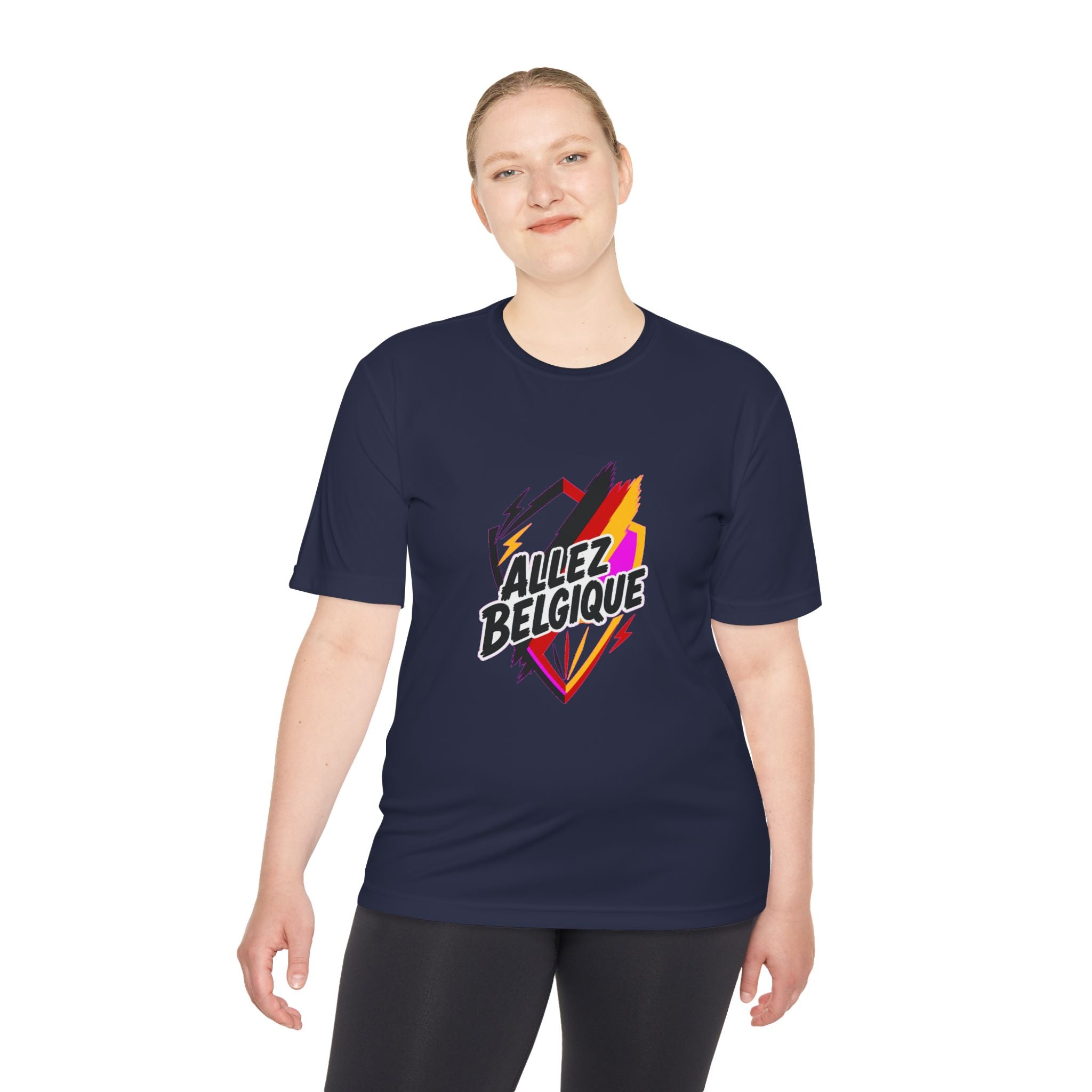 Allez Belgique Soccer Fan Shirt, Moisture Wicking Sport Tee
