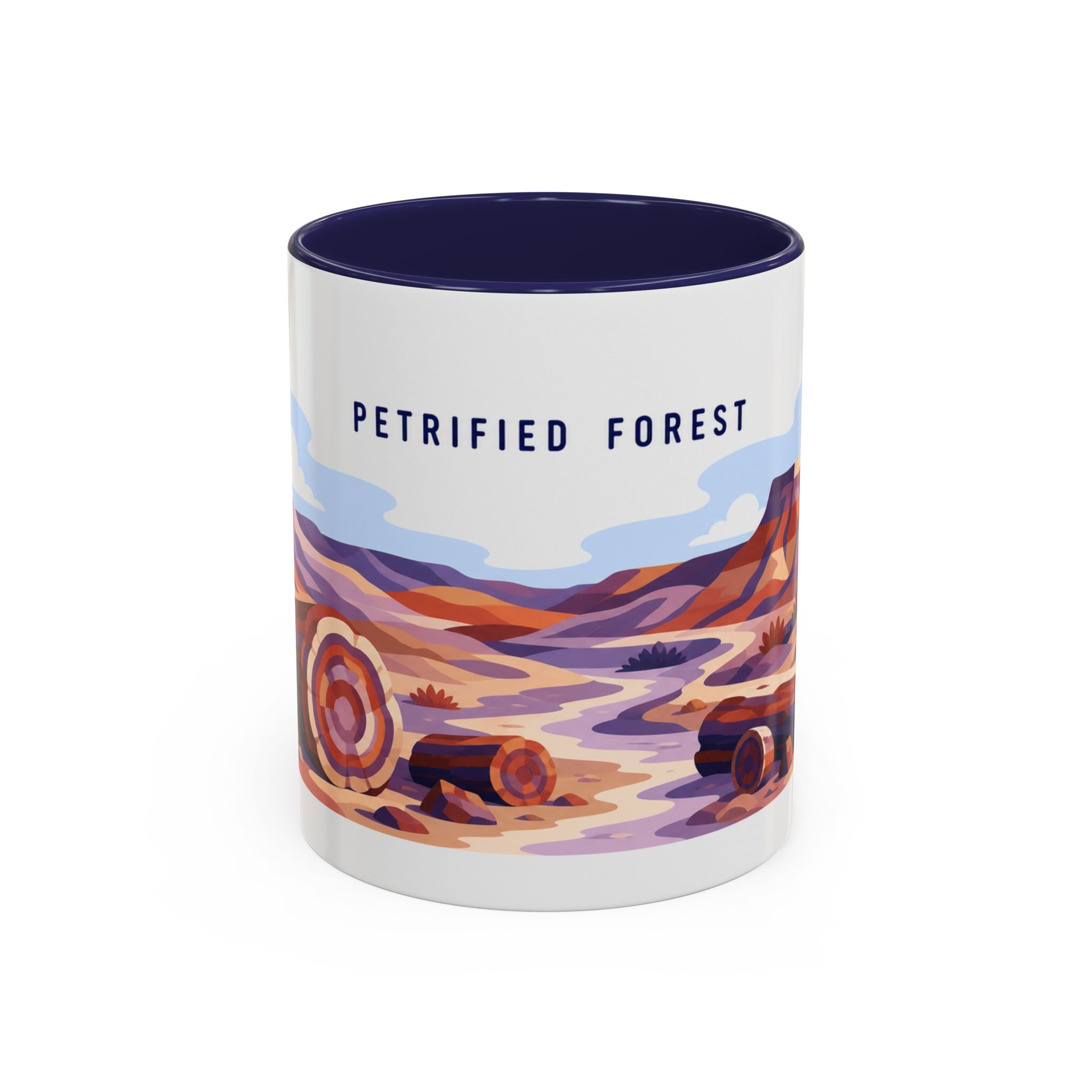 Petrified Forest National Park Coffee Mug | Solid Color Block Park Souvenir | 11oz 15oz Accent Mug