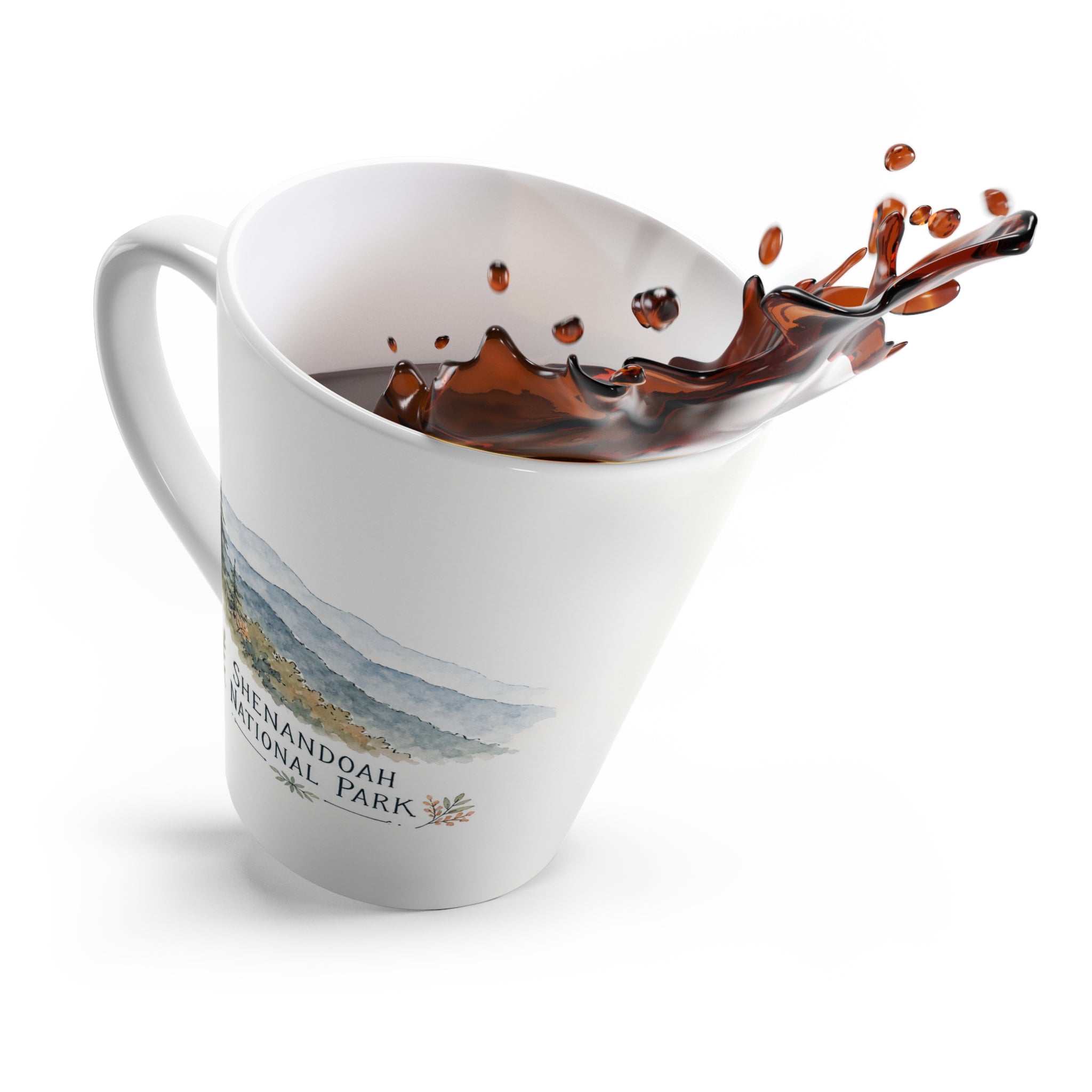 Shenandoah National Park Latte Mug | Pastel Watercolor Nature Coffee Cup | 12 oz Travel Souvenir Gift