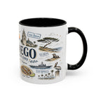 San Diego Coffee Mug | California Souvenir City Gift | Accent Color Ceramic 11oz 15oz