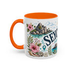 Seychelles Coffee Mug | Travel Destination Souvenir Gift | Accent Color Ceramic 11oz 15oz