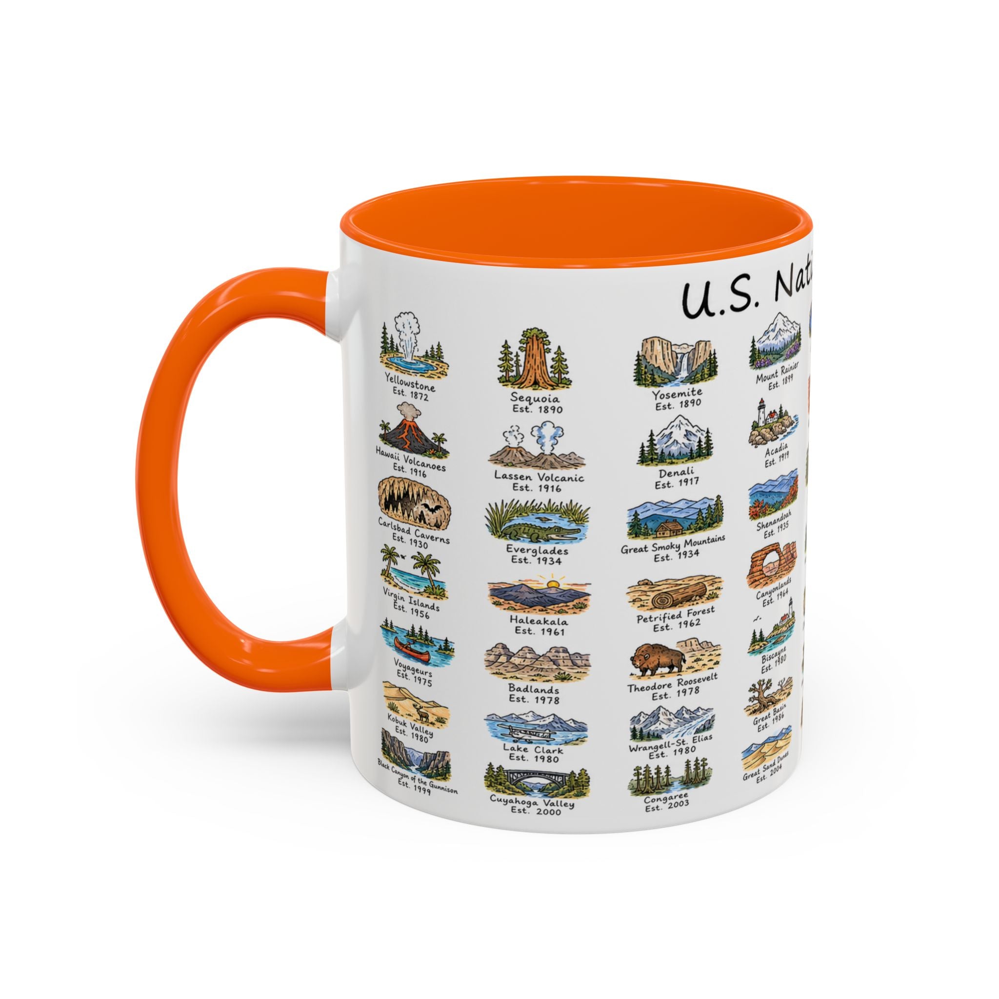 63 National Parks Mug | U.S. Parks Coffee Cup | Park Bucket List Gift | Road Trip Hiking Camping Souvenir