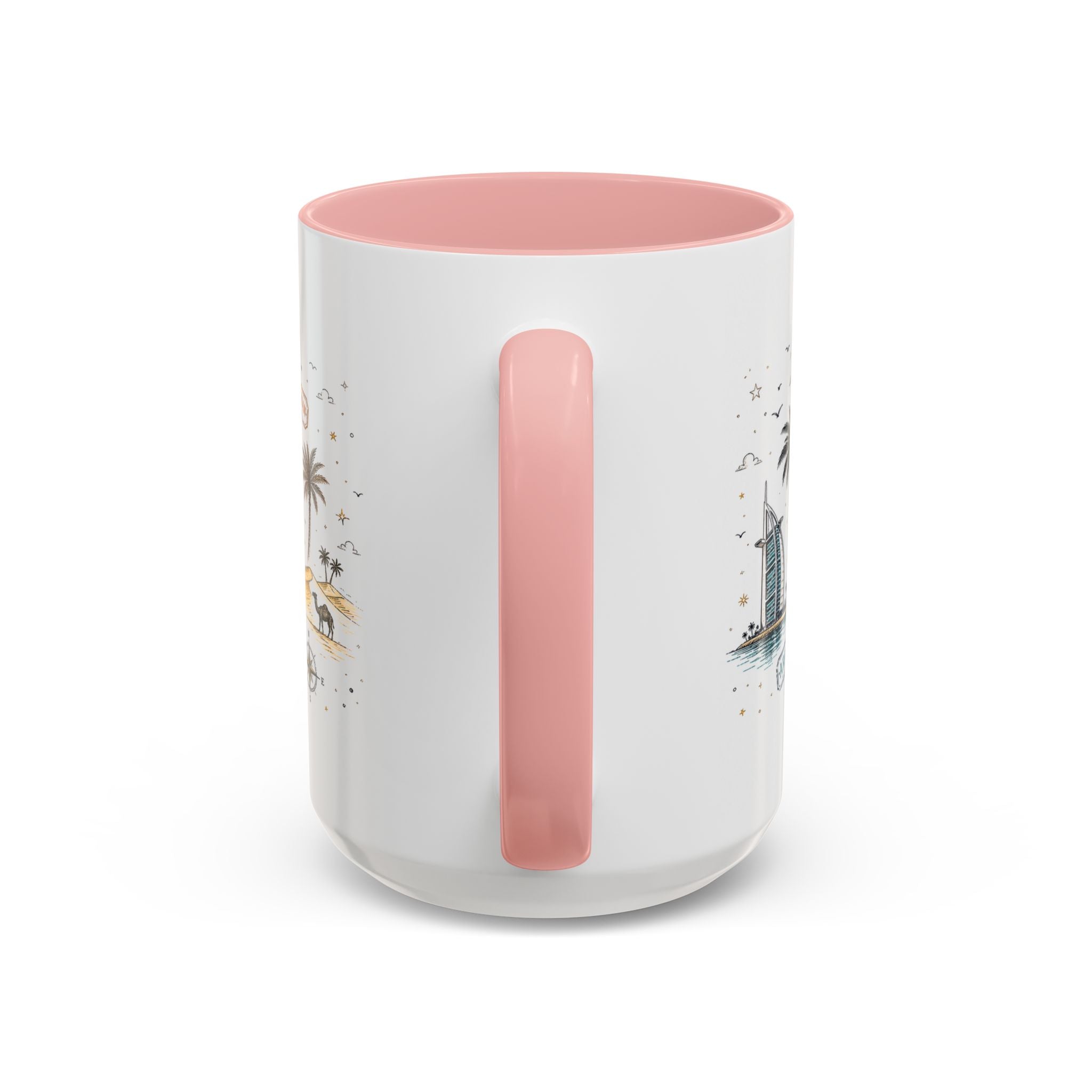 Dubai Coffee Mug | UAE Souvenir Travel Gift | Accent Color Ceramic 11oz 15oz