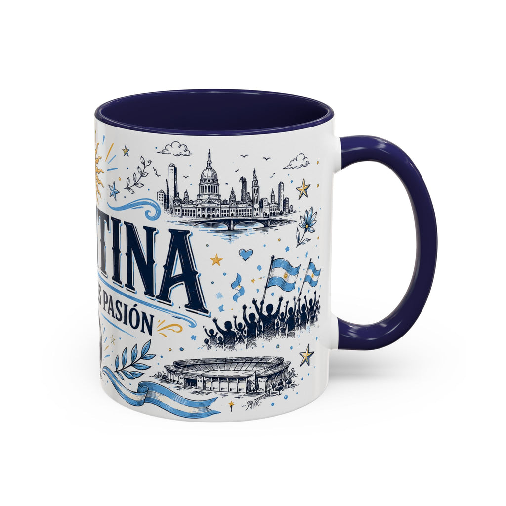Argentina Soccer Coffee Mug | Soccer Fan Gift | Accent Color Ceramic 11oz 15oz Match Day Cup