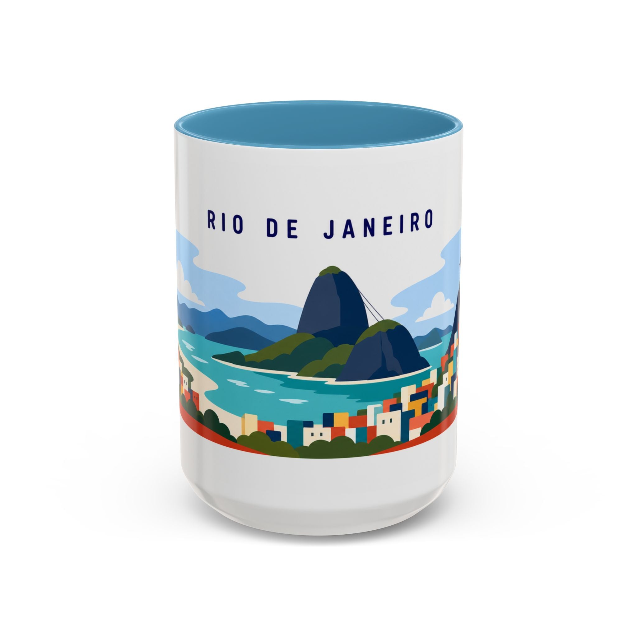 Rio de Janeiro Coffee Mug | Travel Destination Souvenir Gift | Accent Color Ceramic 11oz 15oz