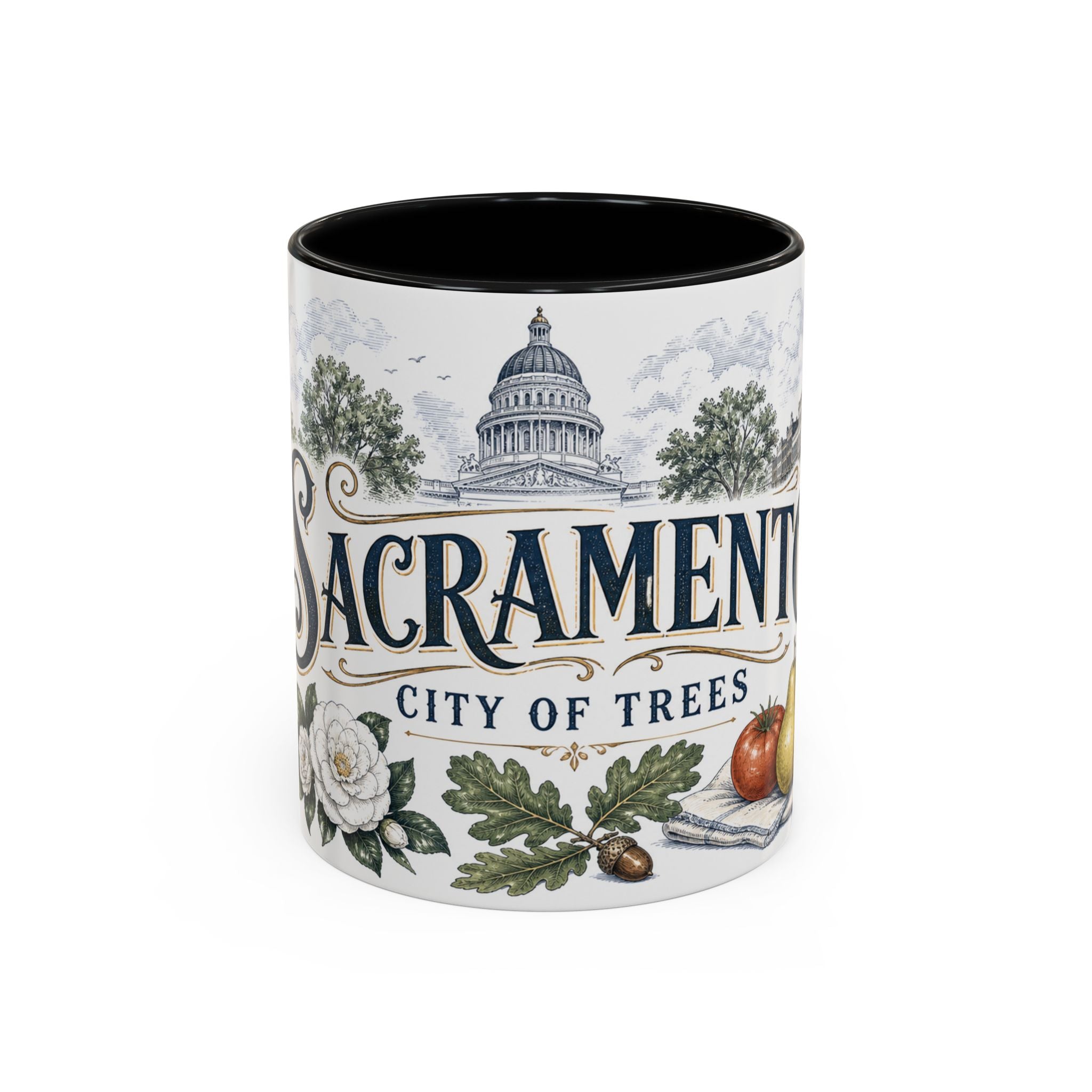 Sacramento Coffee Mug | United States Travel Souvenir | Vintage Illustrated City Gift | 11 oz 15 oz Accent Mug