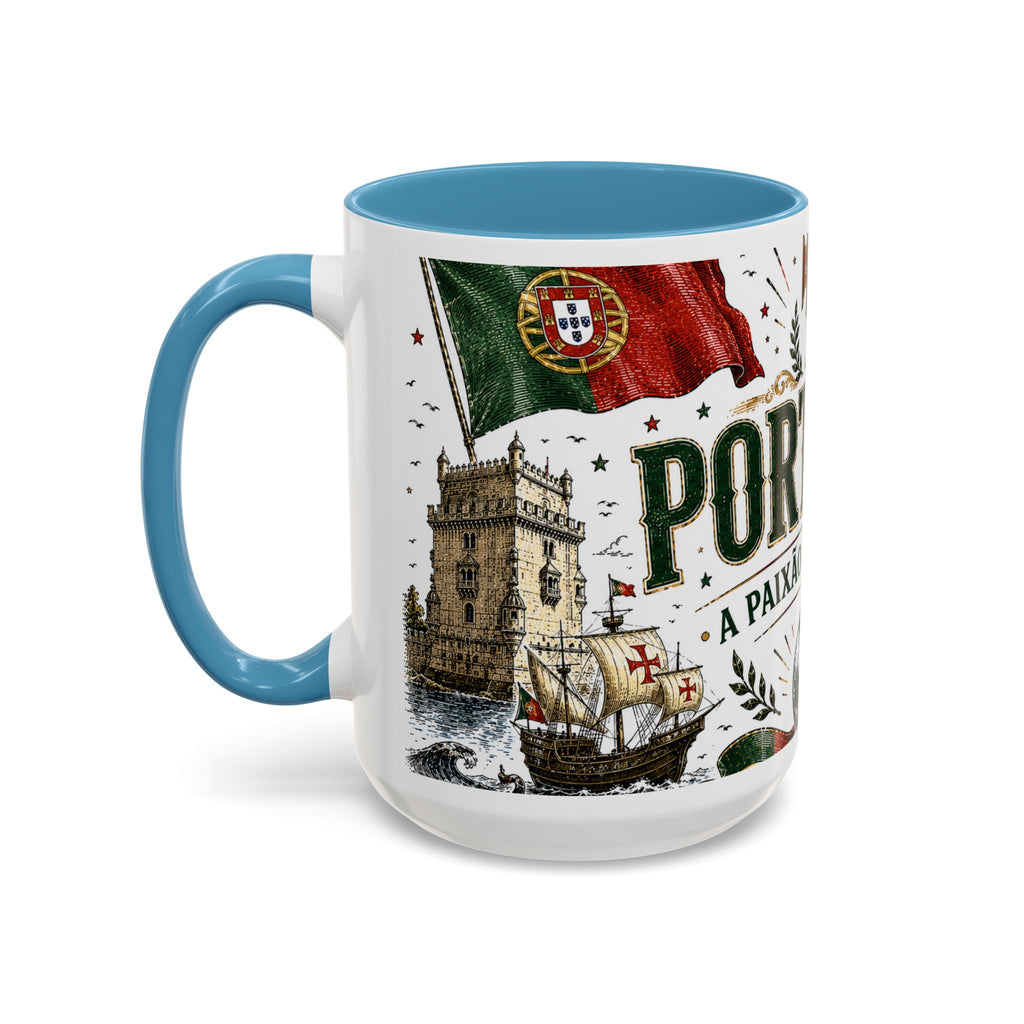 Portugal Soccer Coffee Mug | World Cup Fan Gift | Accent Color Ceramic 11oz 15oz Match Day Cup