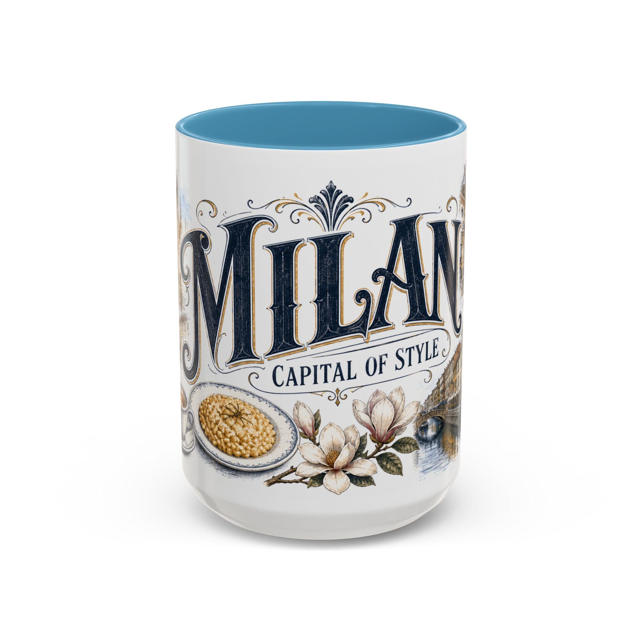 Milan Coffee Mug | Italy Travel Souvenir | Vintage Illustrated City Gift | 11 oz 15 oz Accent Mug