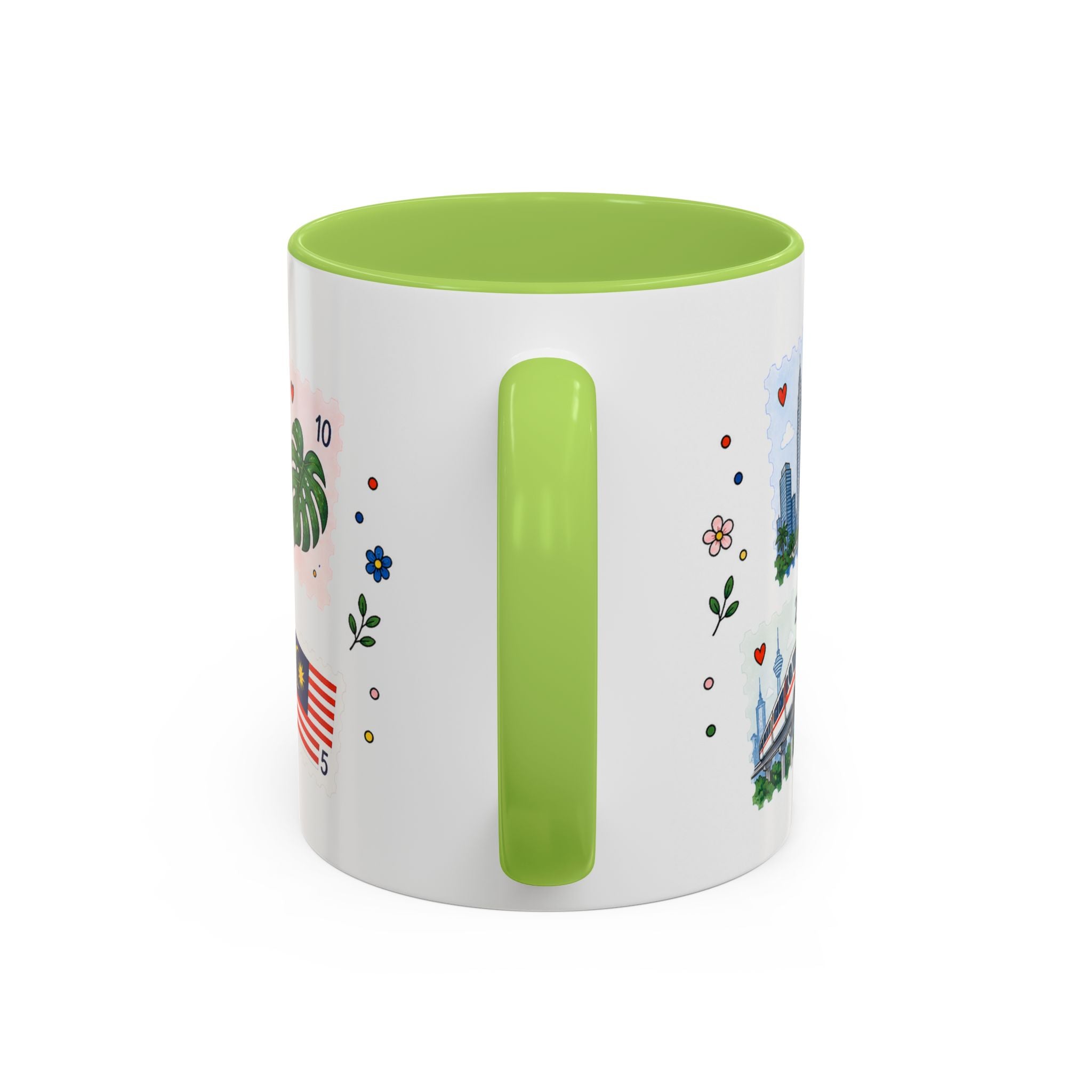 Kuala Lumpur Coffee Mug | Postage Stamp Collage Mug | Travel Souvenir Accent Cup 11oz 15oz
