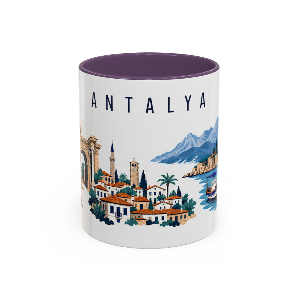 Antalya Coffee Mug | Turkey Travel Souvenir | Porcelain Decal City Gift | 11oz 15oz Accent Mug