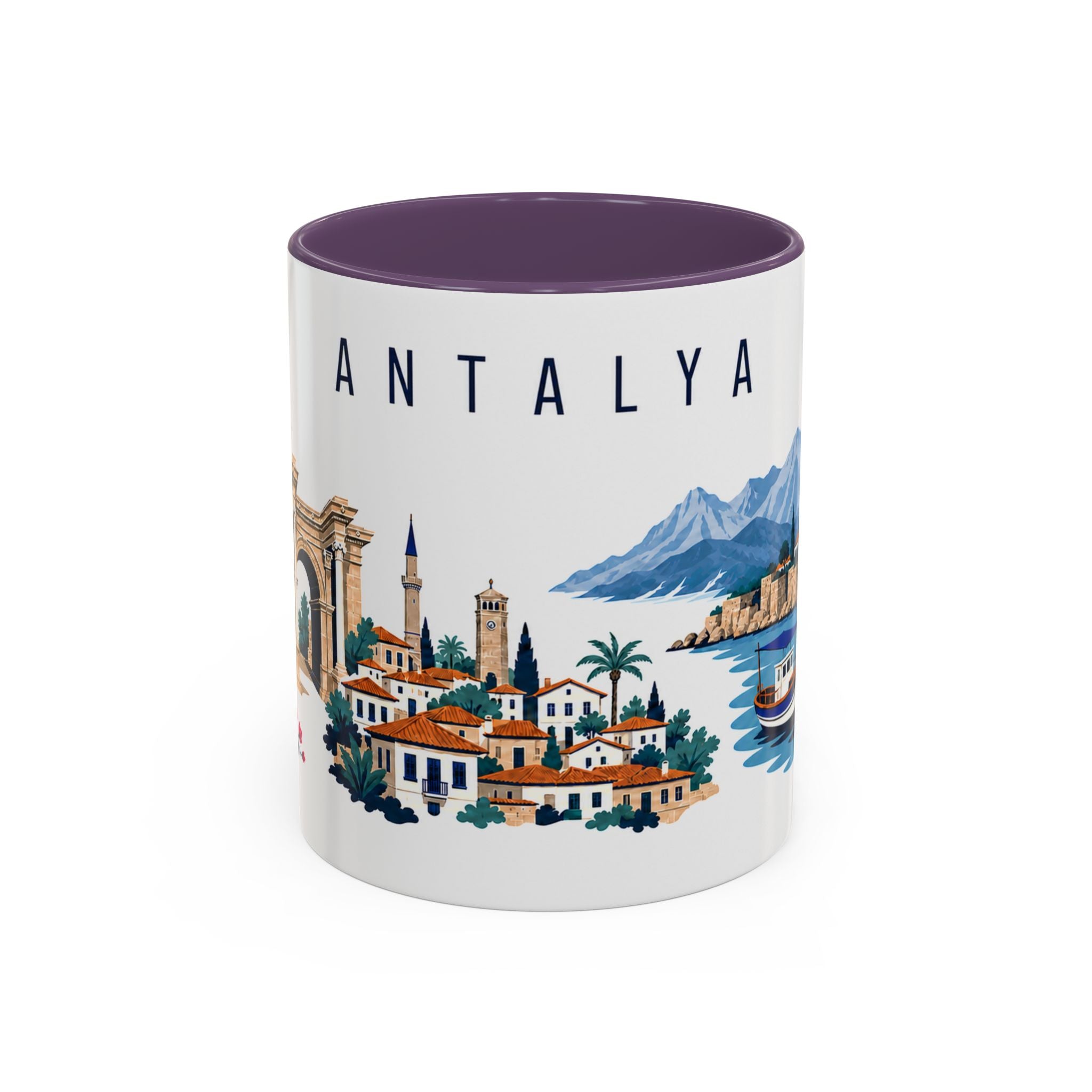 Antalya Coffee Mug | Turkey Travel Souvenir | Porcelain Decal City Gift | 11oz 15oz Accent Mug