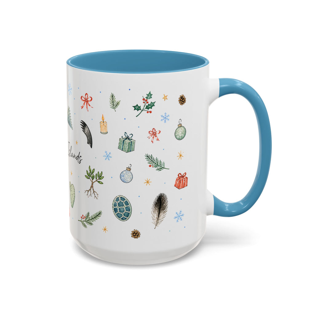 Galapagos Islands Christmas Mug | Watercolor Travel Souvenir | Holiday Gift | Accent Ceramic Coffee Cup 11oz 15oz