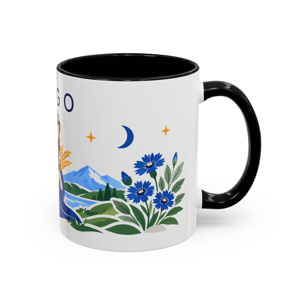 Virgo Zodiac Coffee Mug | Maiden and Wheat Design | Astrology Birthday Gift | 11 oz 15 oz Ceramic Accent Mug