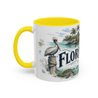 Florida Keys Mug, Florida Travel Souvenir, Bucket List Gift, Accent Ceramic Coffee Mug 11oz 15oz