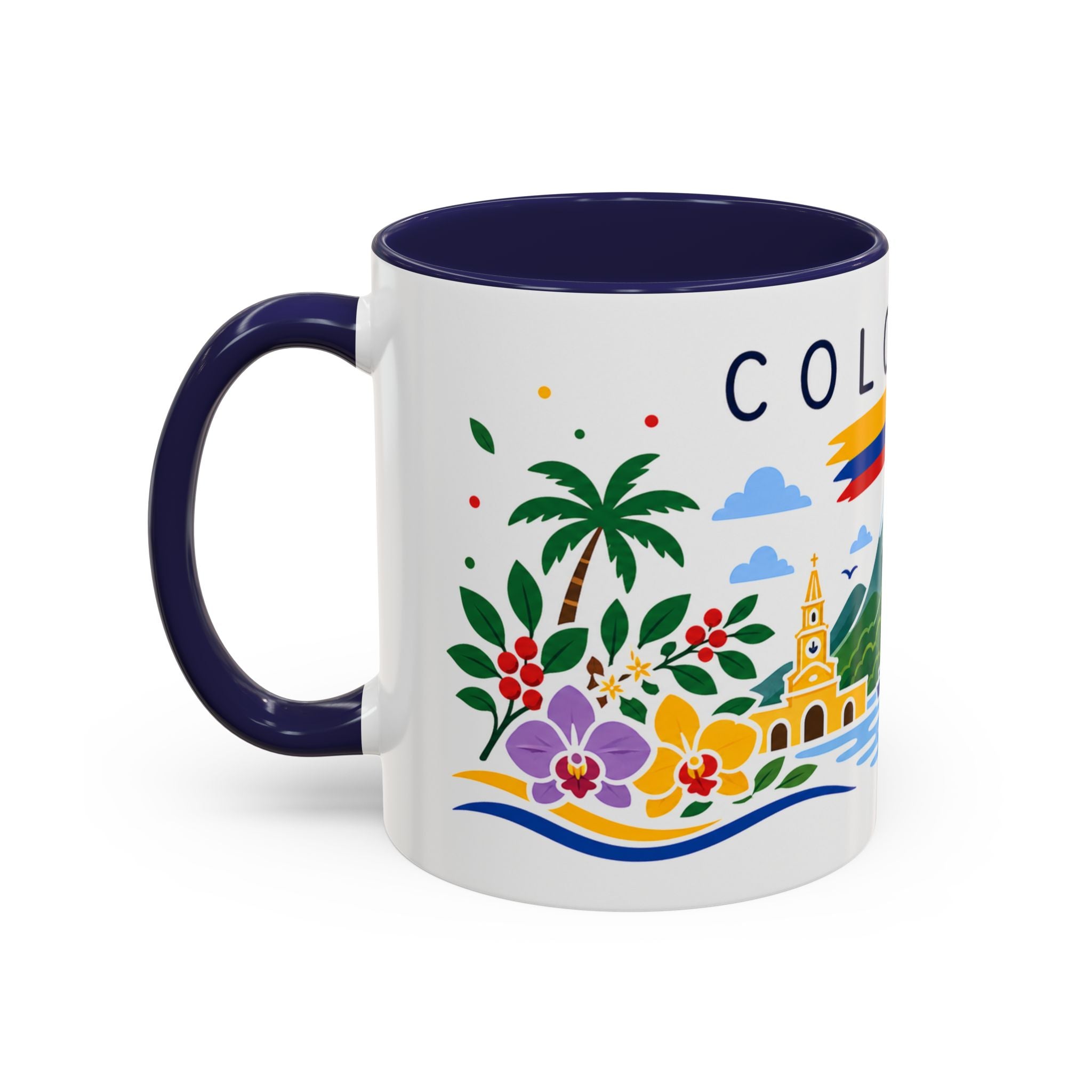 Colombia Coffee Mug | Travel Souvenir Accent Mug | Country Gift Ceramic Cup 11oz 15oz