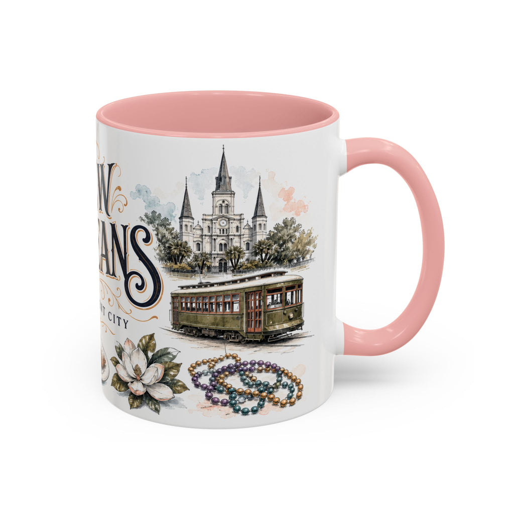 New Orleans Coffee Mug | United States Travel Souvenir | Vintage Illustrated City Gift | 11 oz 15 oz Accent Mug