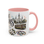 New Orleans Coffee Mug | United States Travel Souvenir | Vintage Illustrated City Gift | 11 oz 15 oz Accent Mug