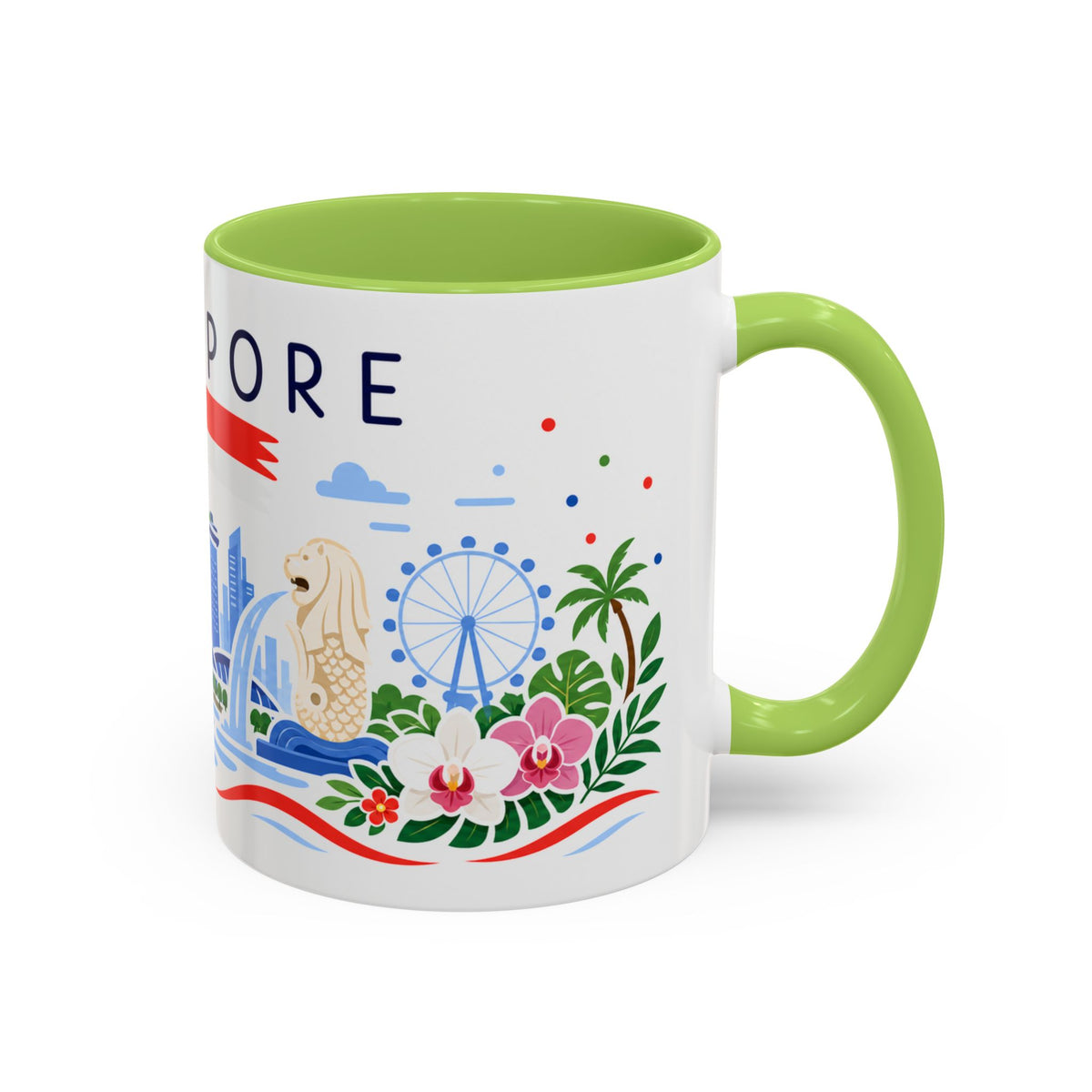 Singapore Coffee Mug | Travel Souvenir Accent Mug | Country Gift Ceramic Cup 11oz 15oz