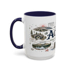 Acadia Coffee Mug | National Park Hiking Coastal Gift | Accent Color Ceramic 11oz 15oz