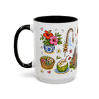 Ubud Illustrated Travel Mug | City Souvenir Accent Coffee Mug | 11oz 15oz Ceramic Cup