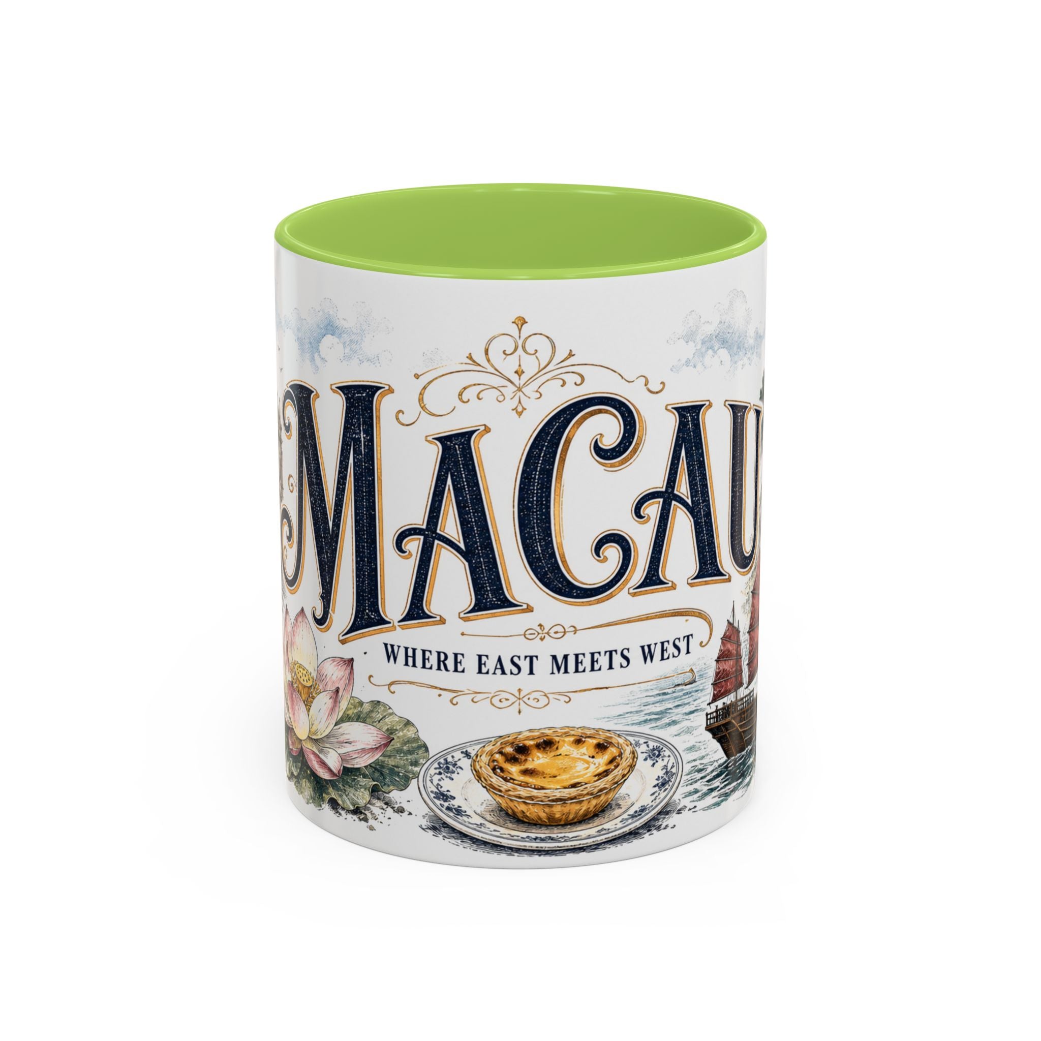 Macau Coffee Mug | Macau Travel Souvenir | Vintage Illustrated City Gift | 11 oz 15 oz Accent Mug