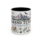 Grand Teton Coffee Mug | National Park Hiking Wyoming Gift | Accent Color Ceramic 11oz 15oz
