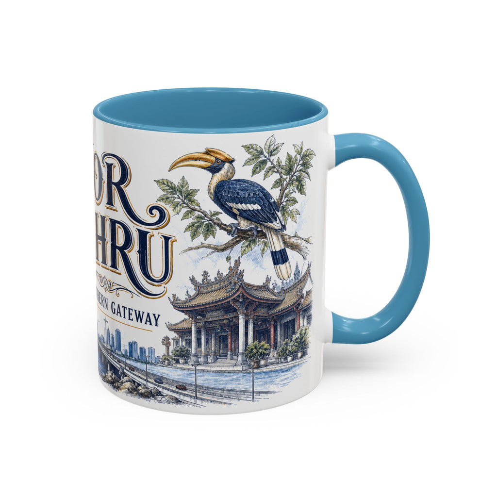 Johor Bahru Coffee Mug | Malaysia Travel Souvenir | Vintage Illustrated City Gift | 11 oz 15 oz Accent Mug