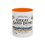 Great Sand Dunes National Park Coffee Mug | Colorado Desert Mountain Dunes Gift | Accent Color Ceramic 11oz 15oz
