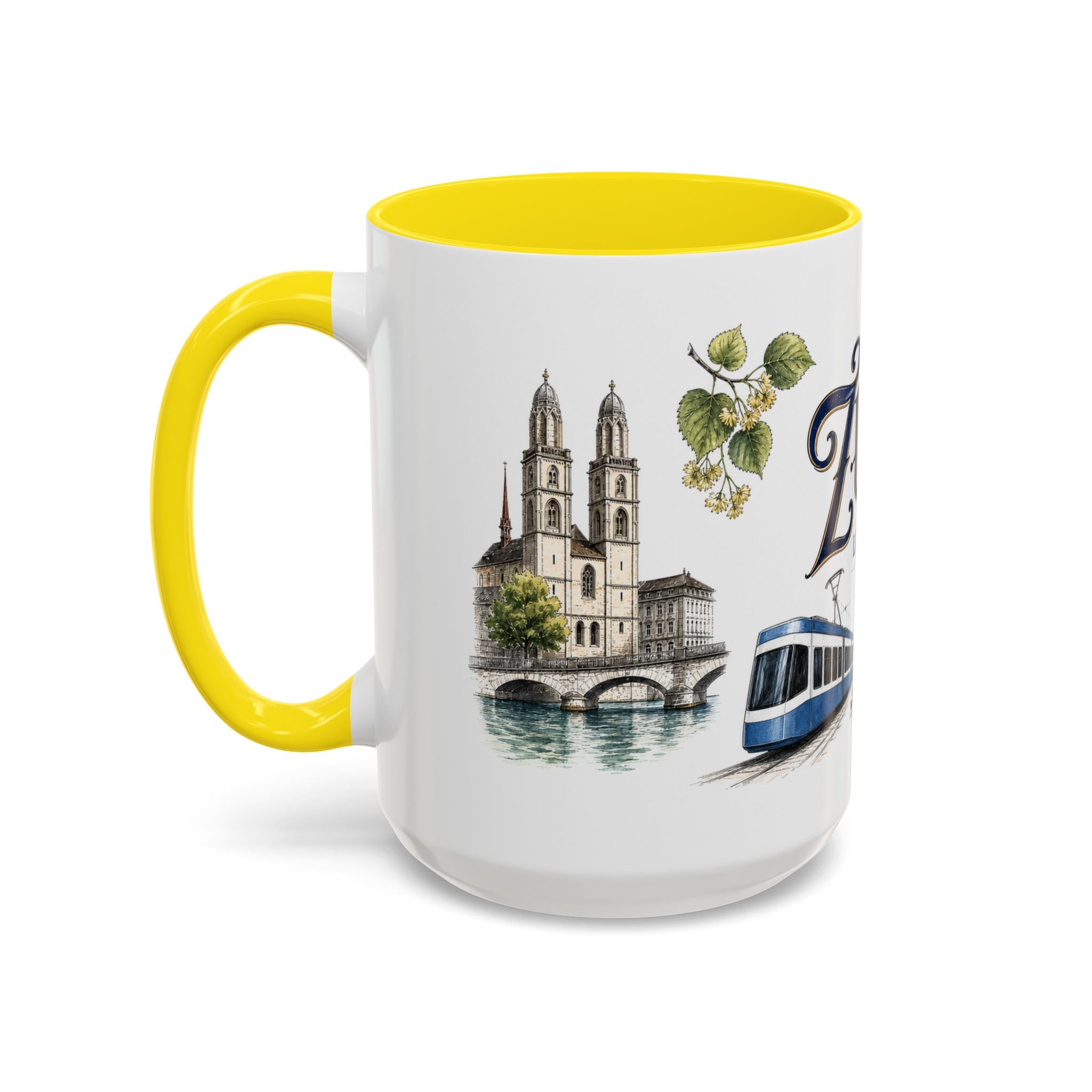 Zurich Coffee Mug | Switzerland Travel Souvenir | Vintage Illustrated City Gift | 11 oz 15 oz Accent Mug