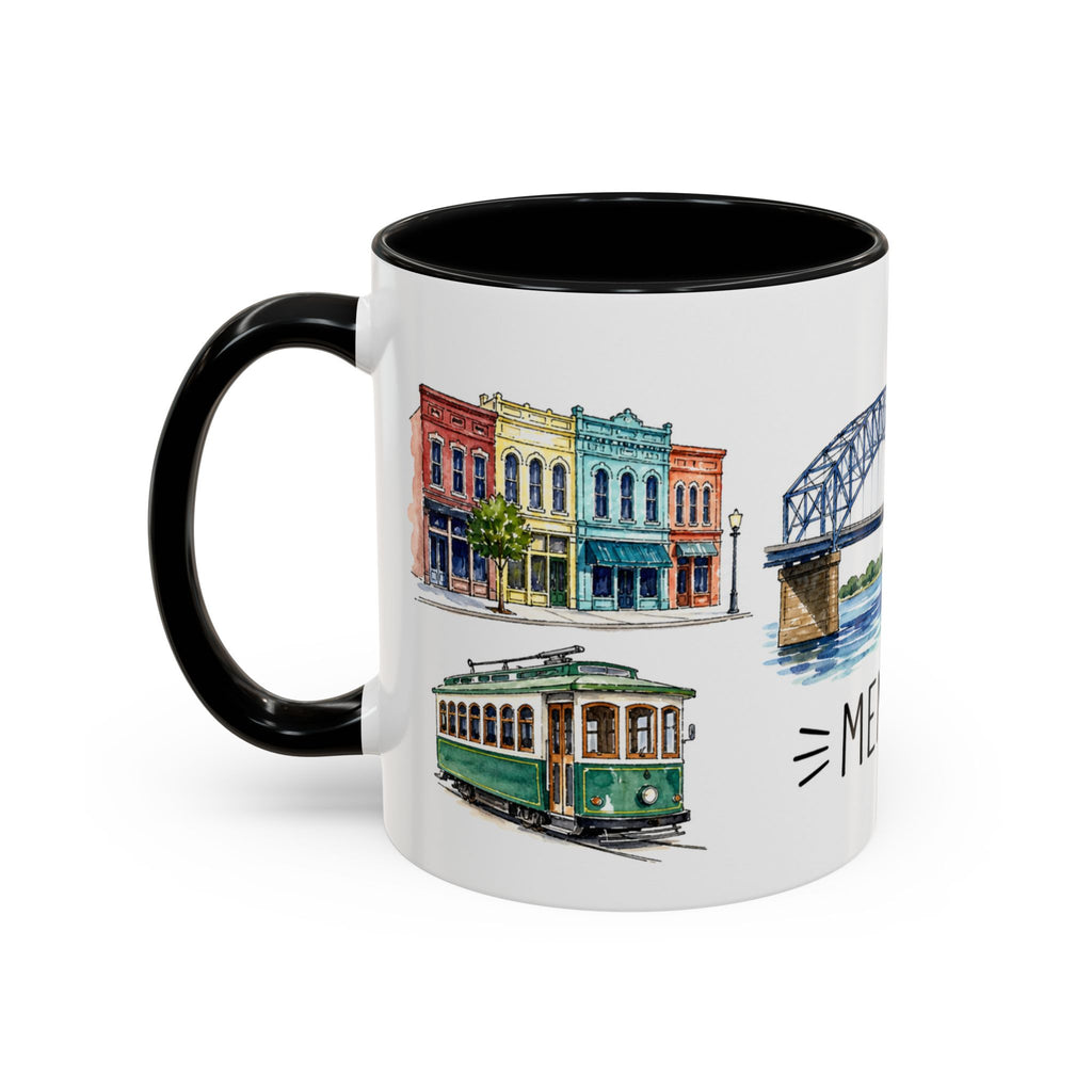 Memphis Illustrated Travel Mug | City Souvenir Accent Coffee Mug | 11oz 15oz Ceramic Cup