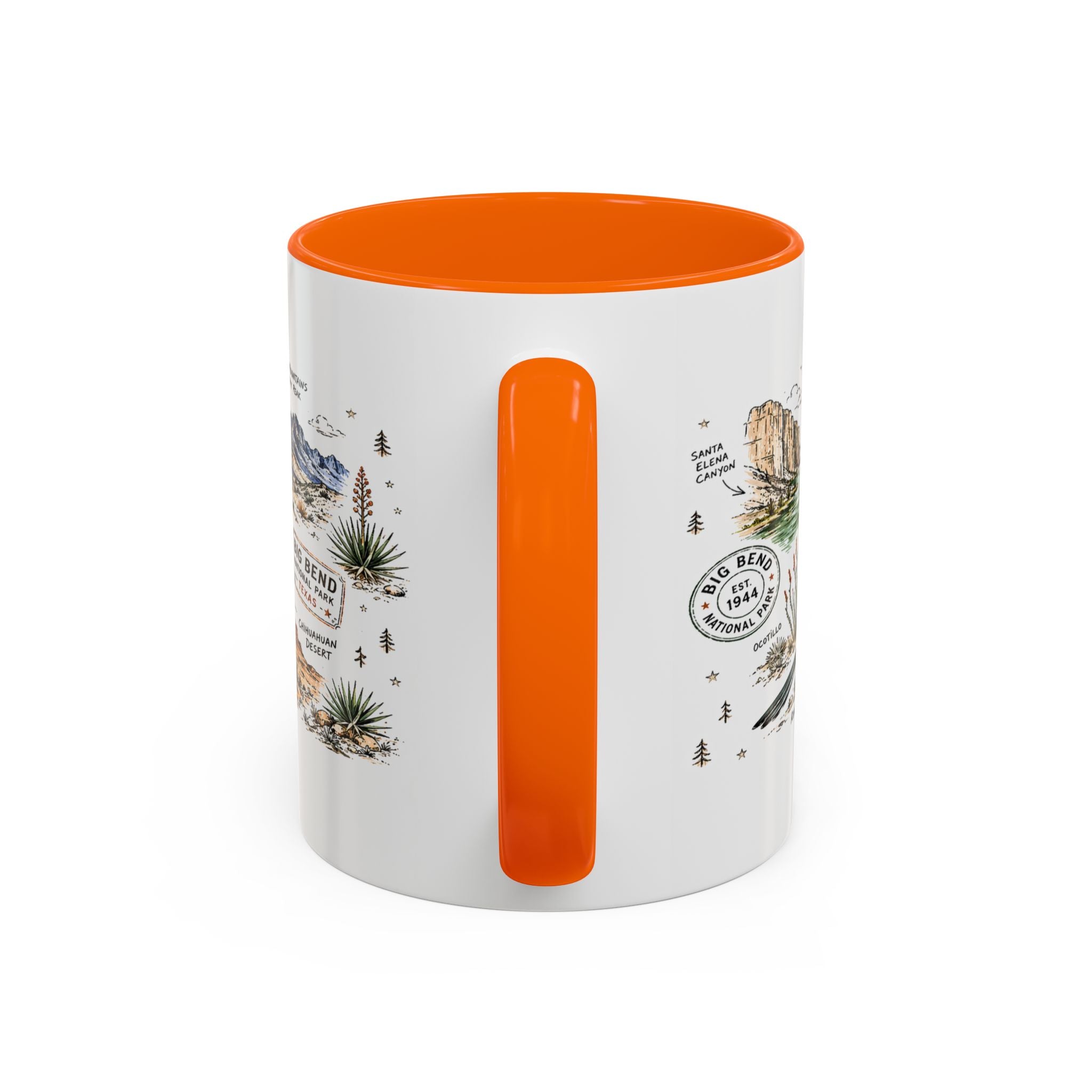 Big Bend National Park Coffee Mug | Texas Desert River Canyon Hiking Gift | Accent Color Ceramic 11oz 15oz
