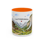 Lauterbrunnen Illustrated Travel Mug | Switzerland Souvenir Accent Coffee Mug | 11oz 15oz Ceramic Cup
