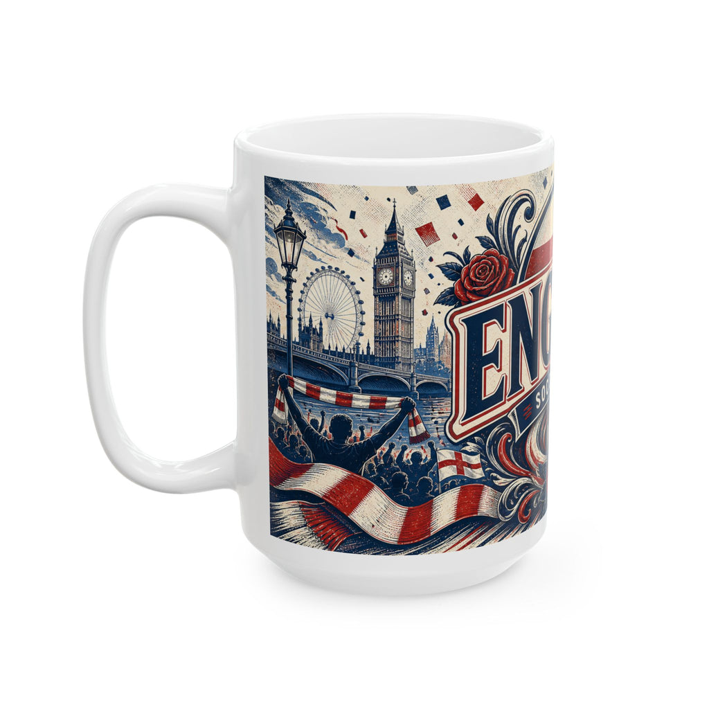 England Soccer Spirit Coffee Mug | Soccer Fan Gift | Ceramic 11oz 15oz Match Day Cup