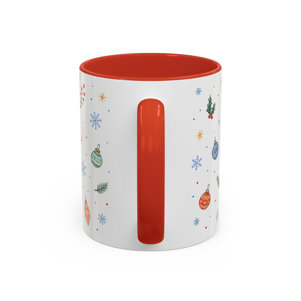 Christmas Ornament Mug | Snowflake Watercolor Holiday Gift | Accent Cup 11oz 15oz