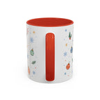 Christmas Ornament Mug | Snowflake Watercolor Holiday Gift | Accent Cup 11oz 15oz
