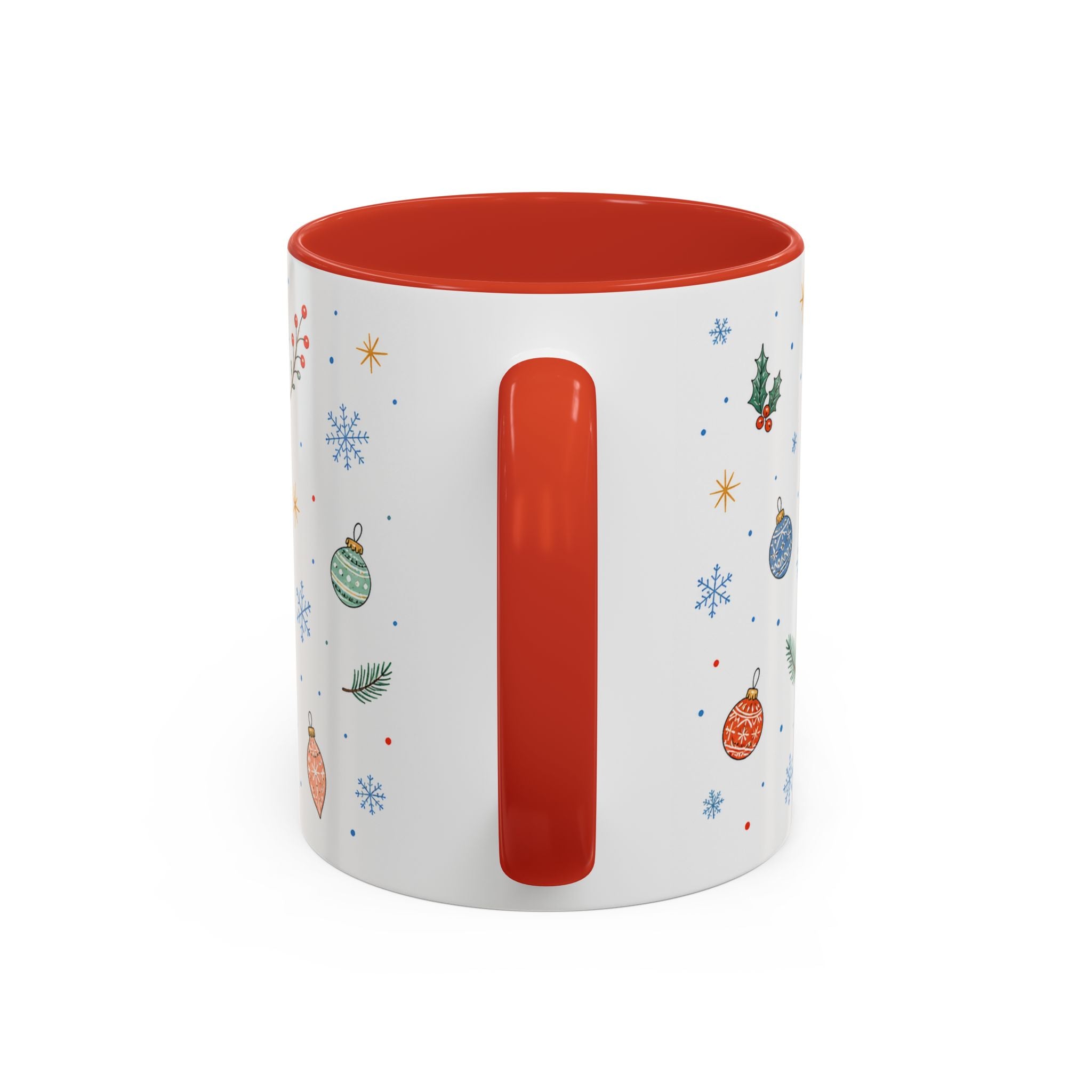 Christmas Ornament Mug | Snowflake Watercolor Holiday Gift | Accent Cup 11oz 15oz