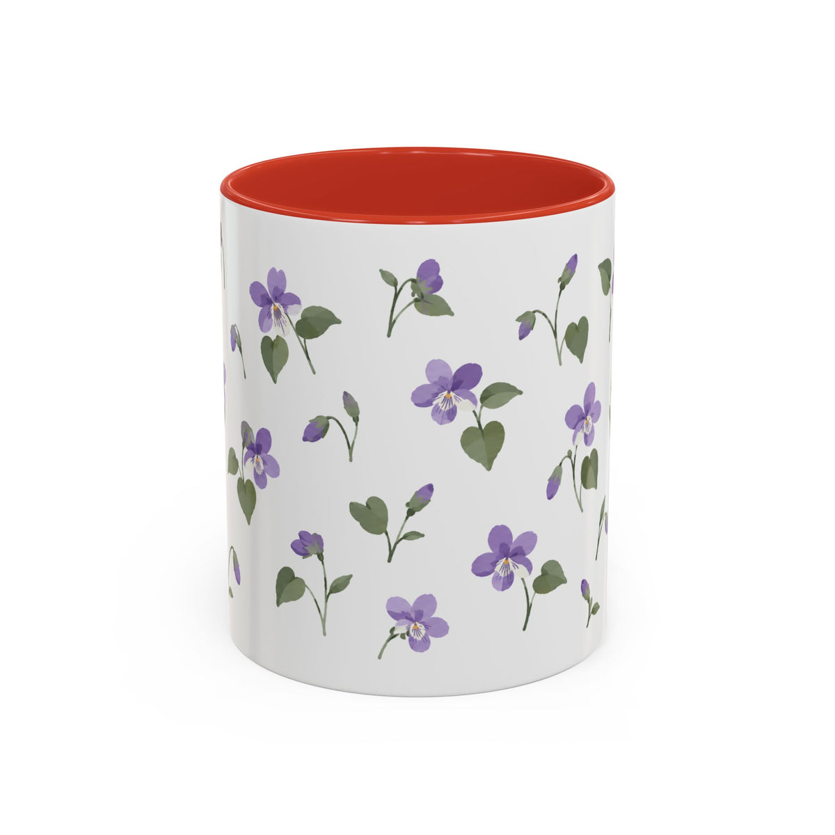 Rhode Island Violet Mug, State Flower Floral Coffee Cup, 11oz Botanical Gift