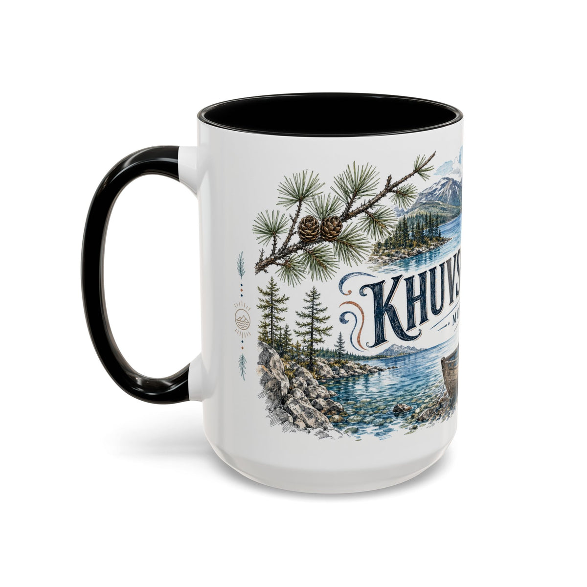 Khuvsgul Lake Mug, Mongolia Travel Souvenir, Bucket List Gift, Accent Ceramic Coffee Mug 11oz 15oz