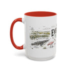 Everglades National Park Coffee Mug | Florida Wetlands Wildlife Kayak Gift | Accent Color Ceramic 11oz 15oz