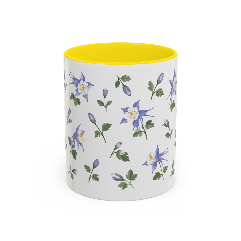 Colorado Rocky Mountain columbine Mug, State Flower Floral Coffee Cup, 11oz Botanical Gift