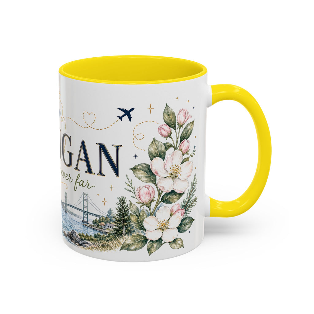 Michigan State Map Mug | Botanical Accents, Lakes Art | Homesick Gift