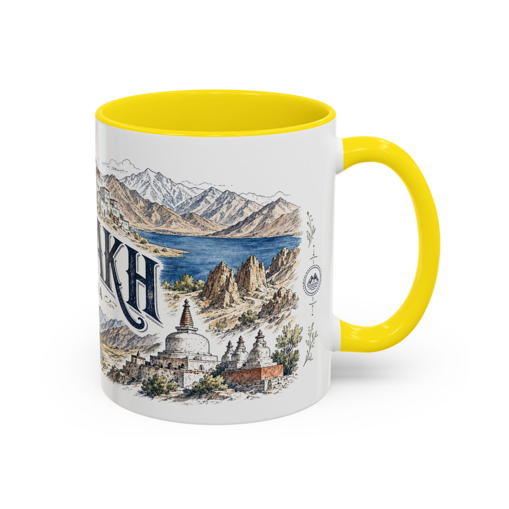 Ladakh Mug, India Travel Souvenir, Bucket List Gift, Accent Ceramic Coffee Mug 11oz 15oz