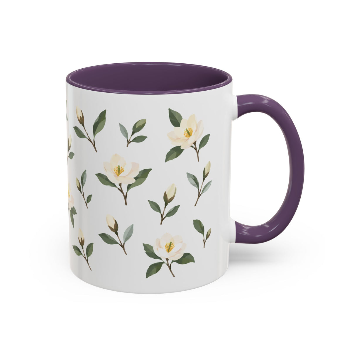Georgia Sweetbay Magnolia Mug, State Flower Floral Coffee Cup, 11oz Botanical Gift