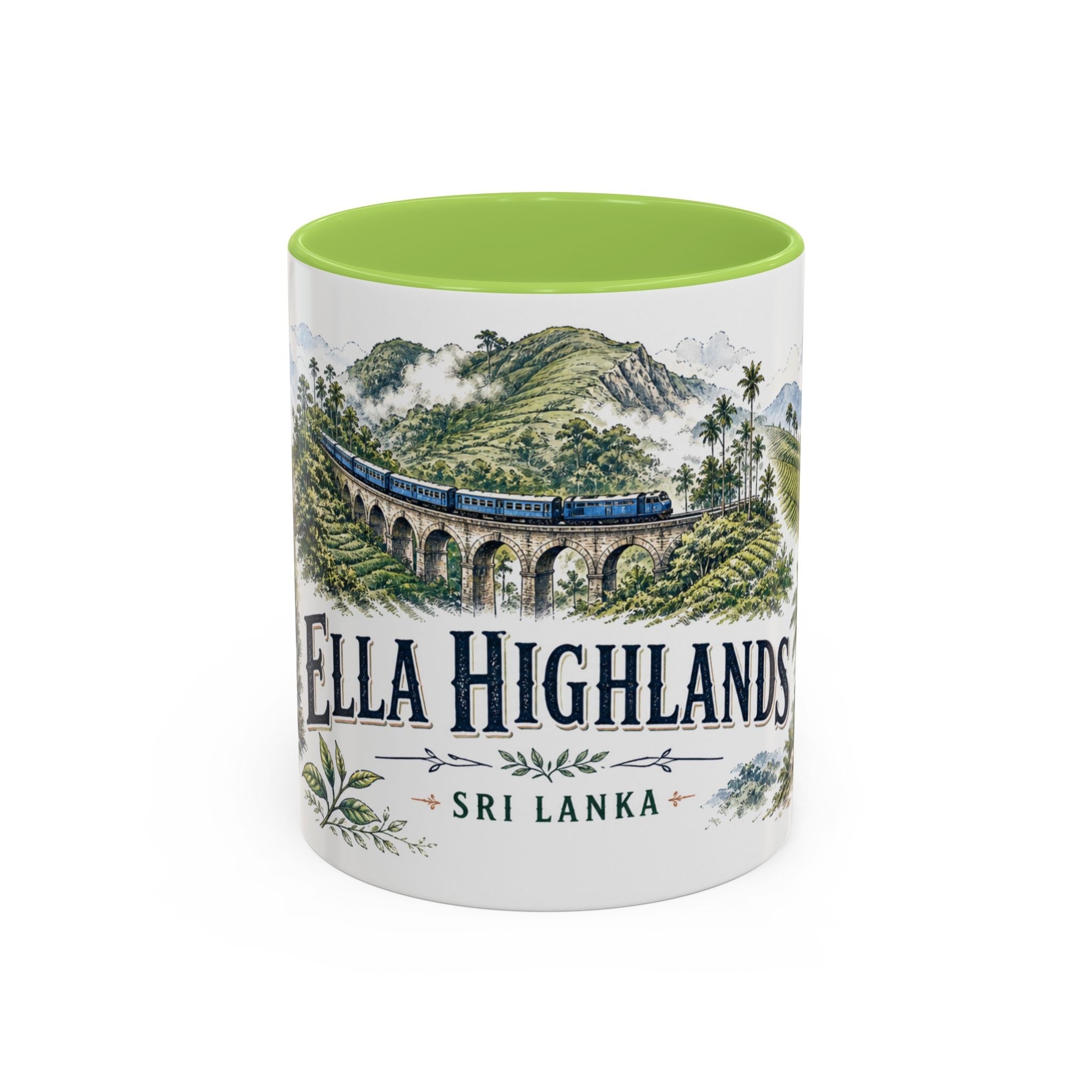 Ella Highlands Mug, Sri Lanka Travel Souvenir, Bucket List Gift, Accent Ceramic Coffee Mug 11oz 15oz