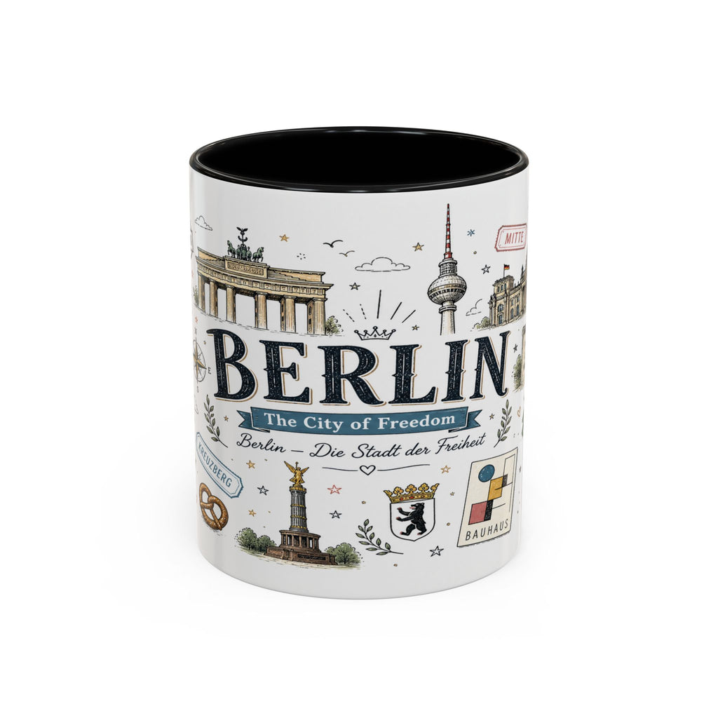 Berlin Coffee Mug | Germany Souvenir Travel Gift | Accent Color Ceramic 11oz 15oz