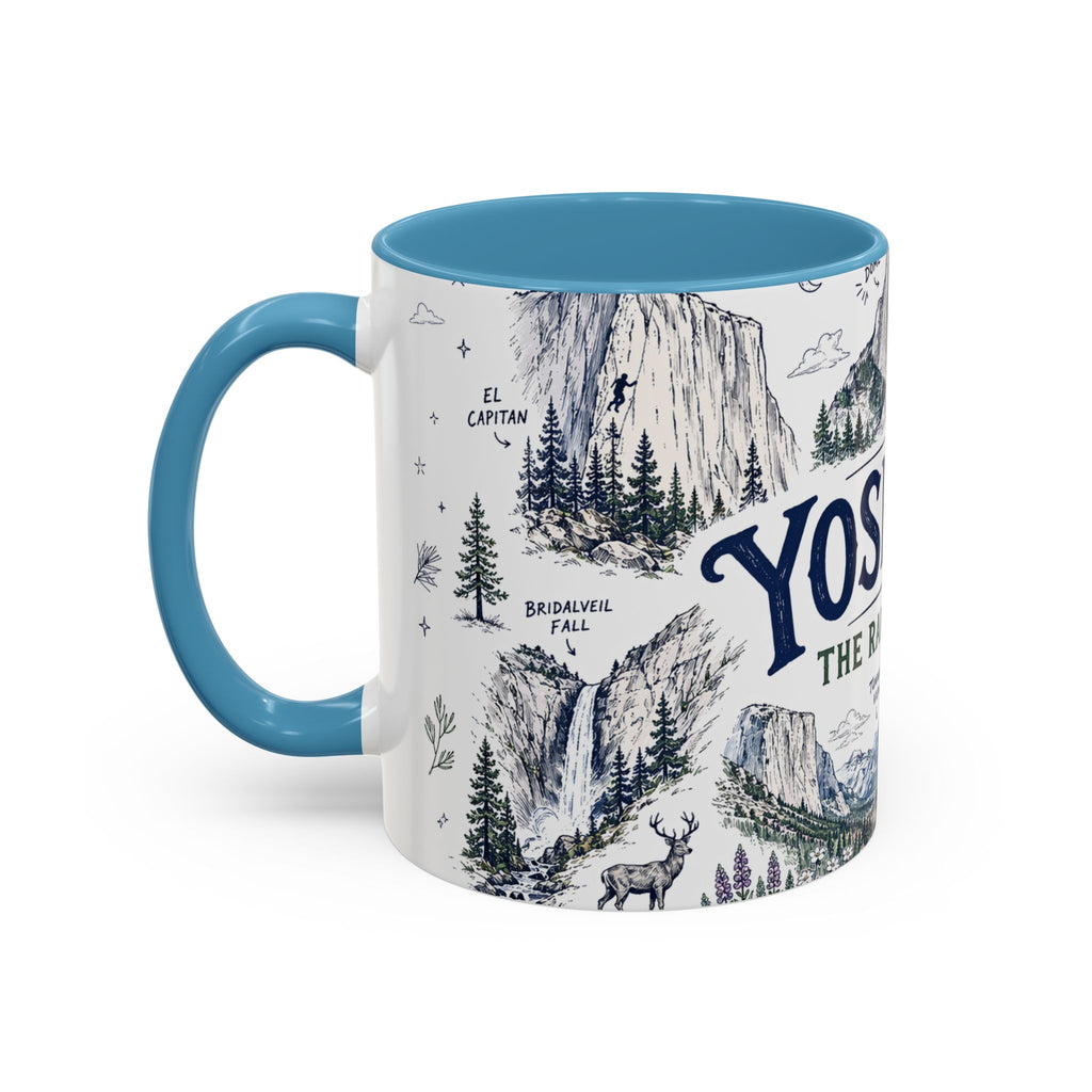 Yosemite National Park Coffee Mug | Hiking Camping Nature Gift | Accent Color Ceramic 11oz 15oz
