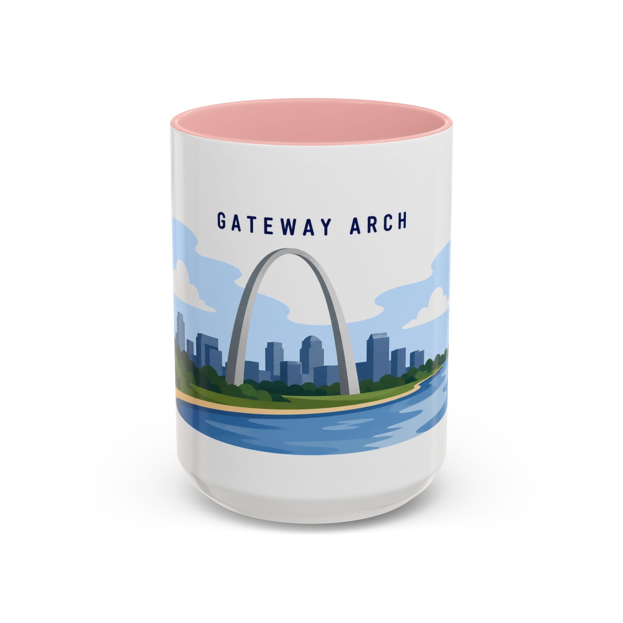 Gateway Arch National Park Coffee Mug | Solid Color Block Park Souvenir | 11oz 15oz Accent Mug