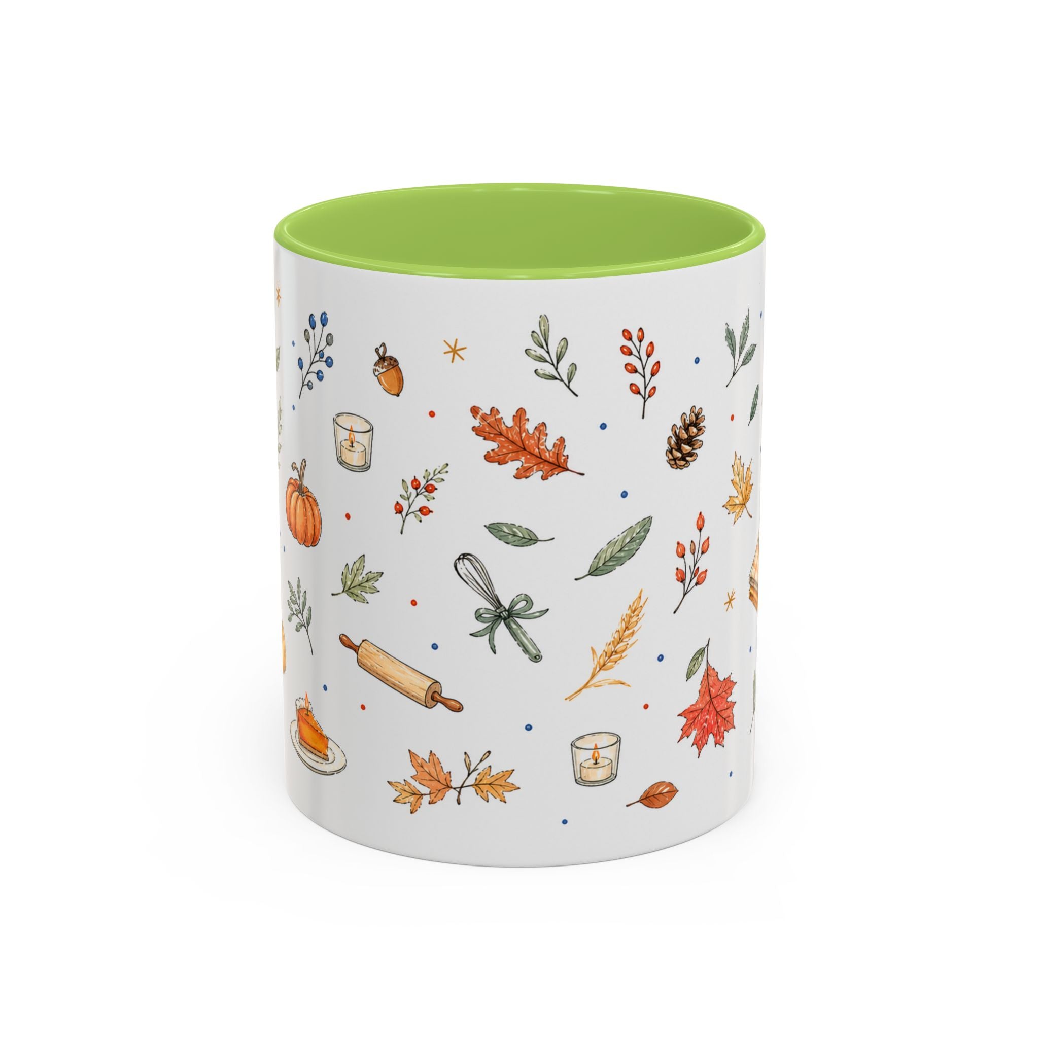 Thanksgiving Baking Mug | Watercolor Autumn Gift | Pumpkin Pie Accent Coffee Cup 11oz 15oz