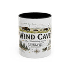 Wind Cave National Park Coffee Mug | South Dakota Cave Bison Prairie Gift | Accent Color Ceramic 11oz 15oz