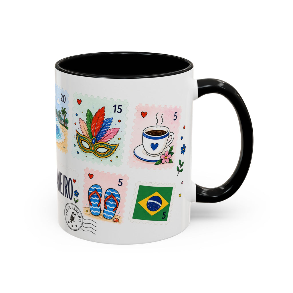 Rio de Janeiro Coffee Mug | Postage Stamp Collage Mug | Travel Souvenir Accent Cup 11oz 15oz